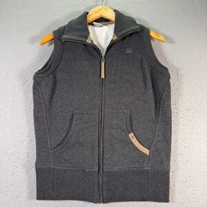 Vintage Nike Sherpa Lined Vest Women Medium 8-10 Gray Comfort Classic Trendy Y2K